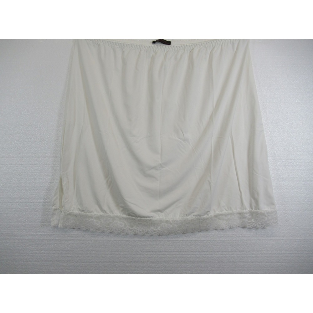 Avidlove Satin Mini Skirt Half Slip Plus Size 3XL White Stretch